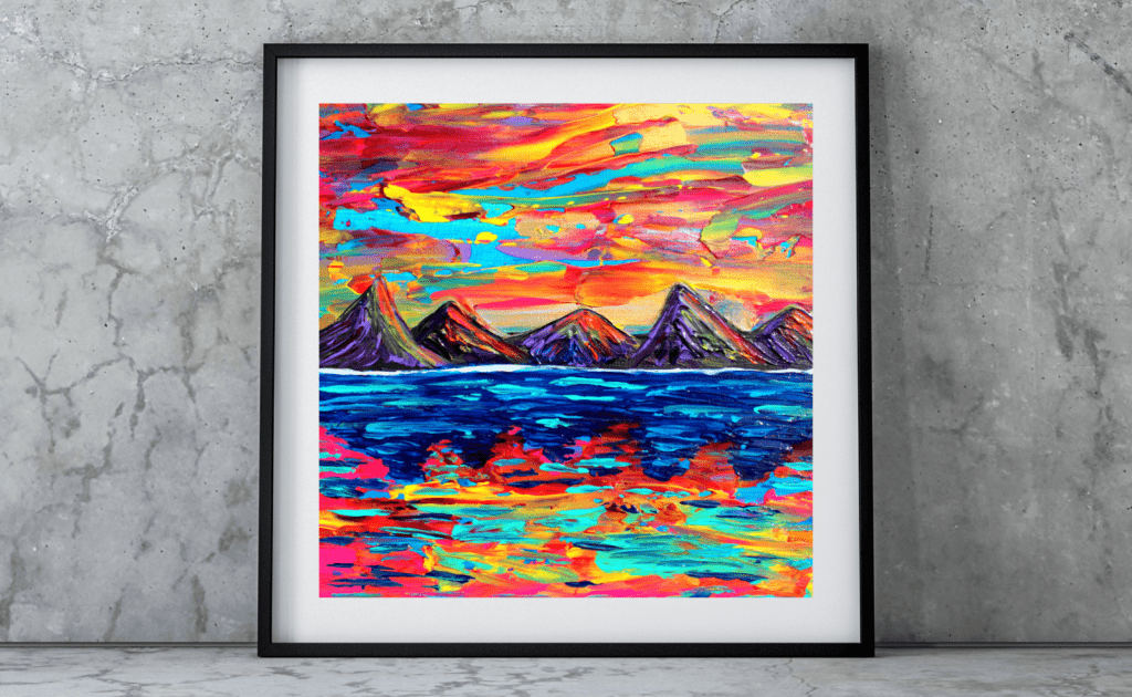 Sunset of Dreams Print 4, colorful art, colorful painting